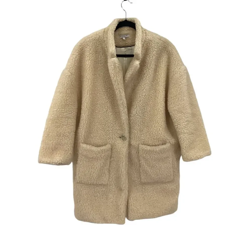 Emerson Fry Teddy Bear Coat In Ivory Size Large Oversized Fit - Picture 2 of 14